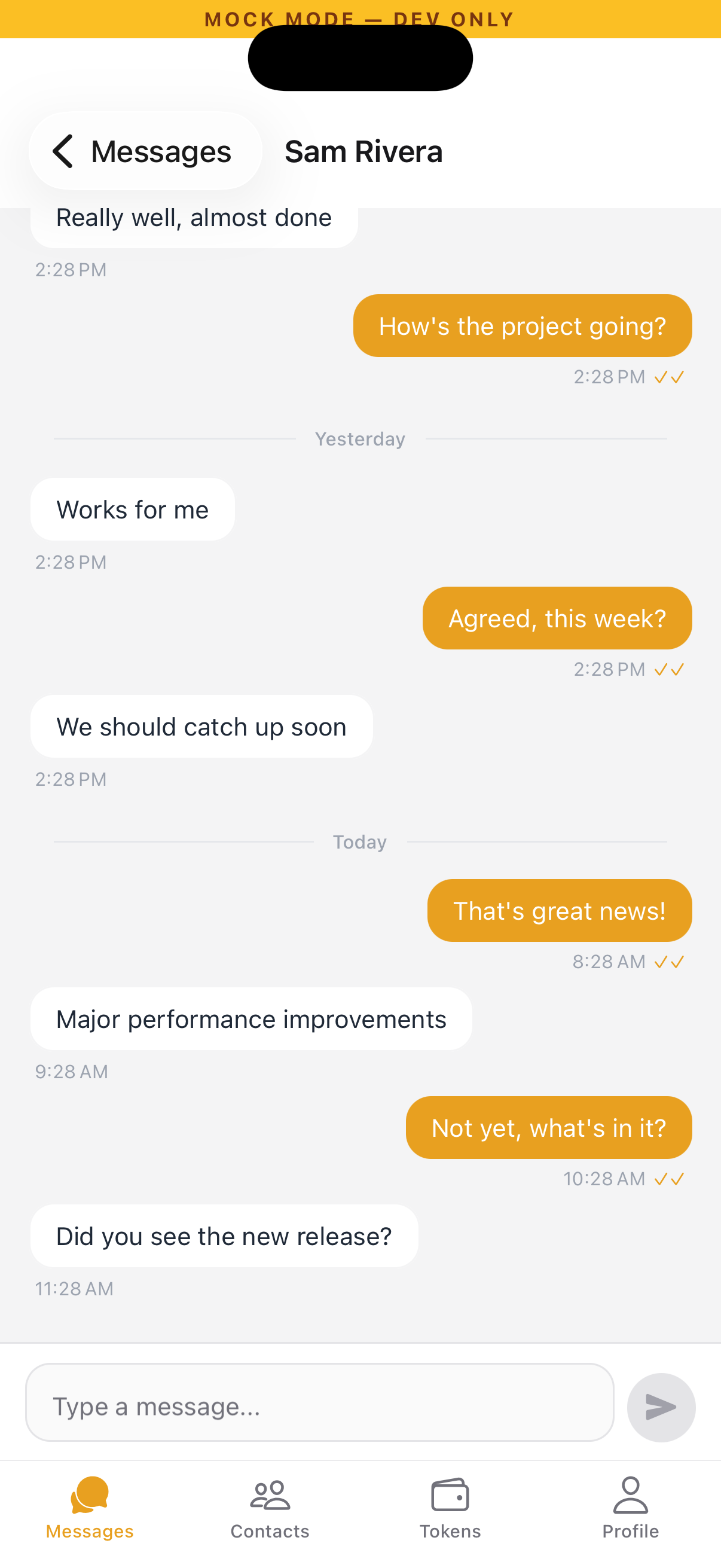 Live chat conversation