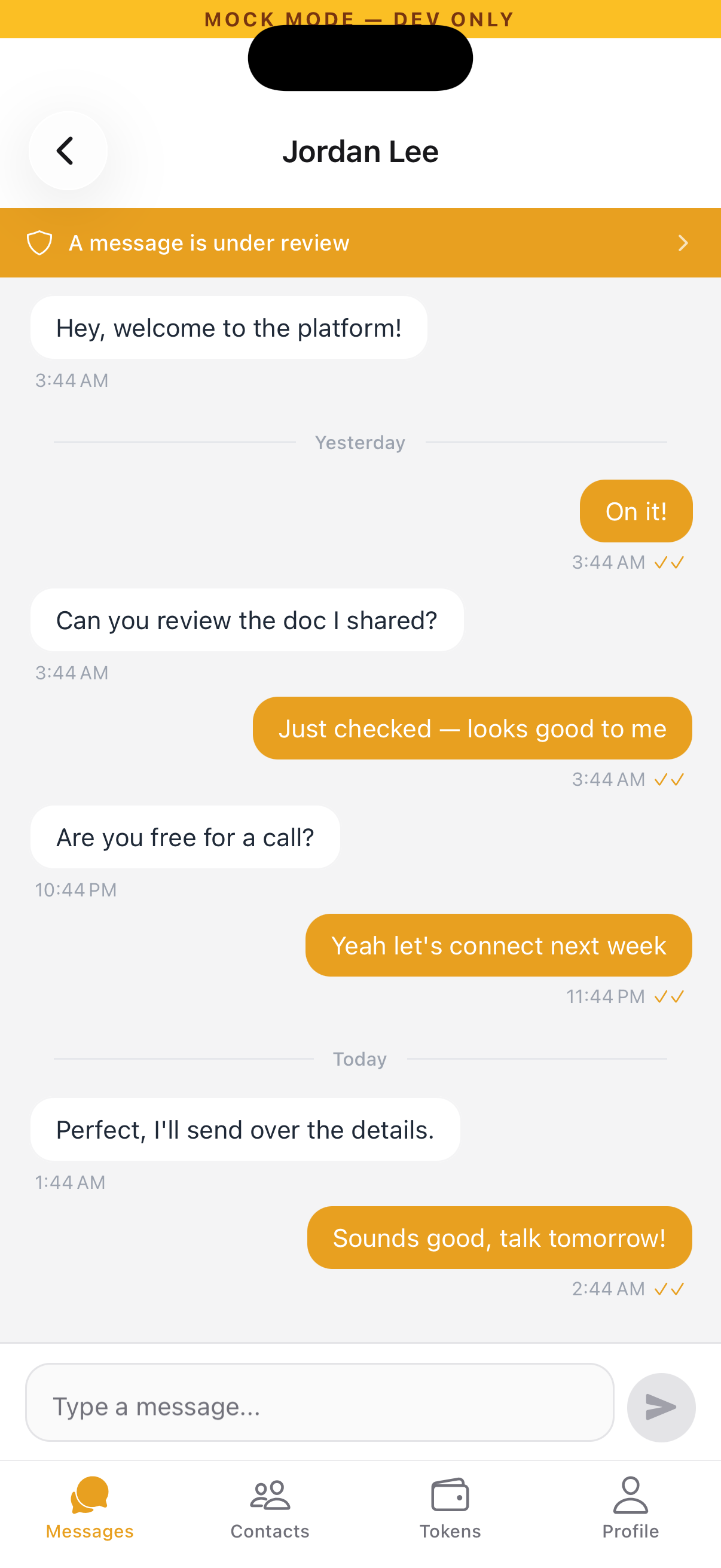 Message delivery in chat